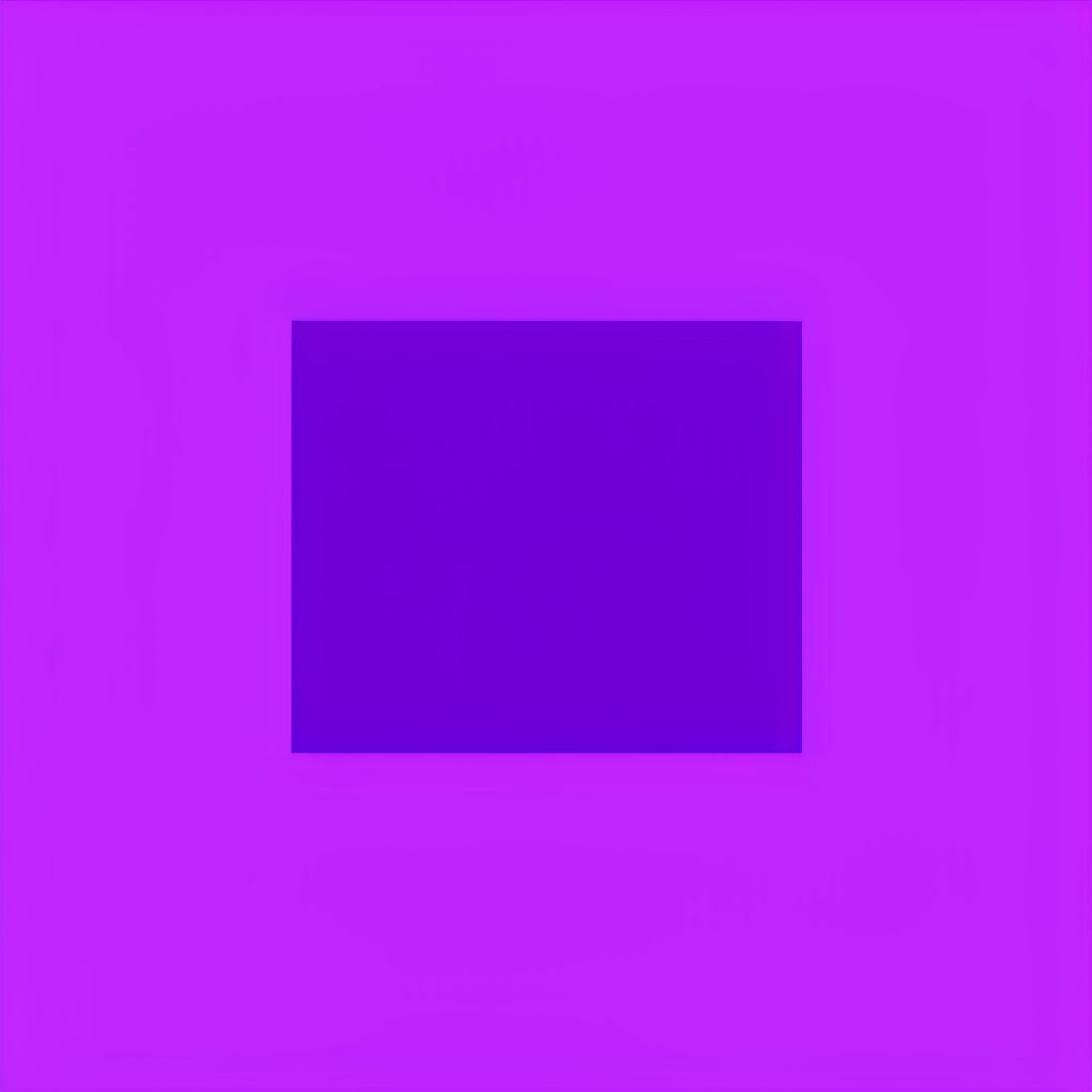 Abstract composition with deep purple and magenta gradients blending into a dark atmospheric backdrop, suggesting gallery wall textures and creative energy.