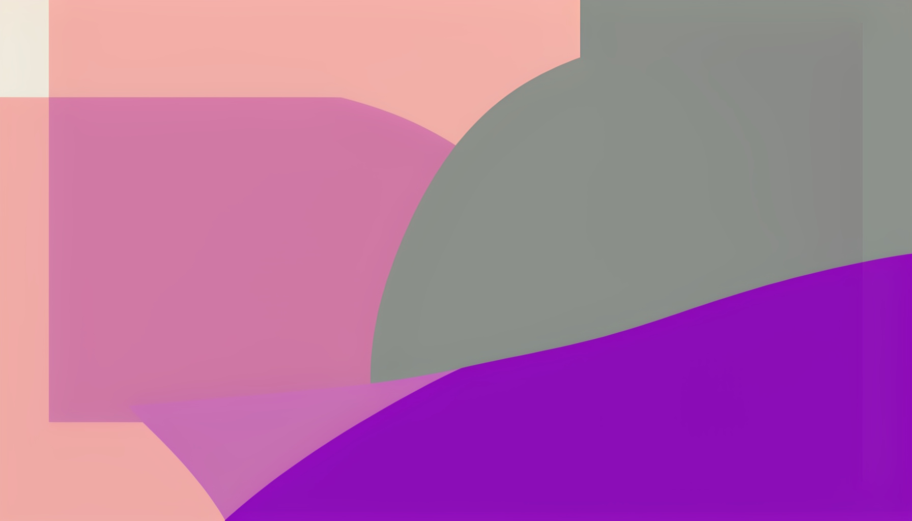 Flat vector illustration of layered paper-like cutouts in muted rose, slate gray, and ivory, evoking a mixed-media collage